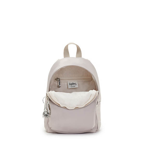 Kipling Delia Compact Metallic Convertible Rugzak Wit | BE 1559NW